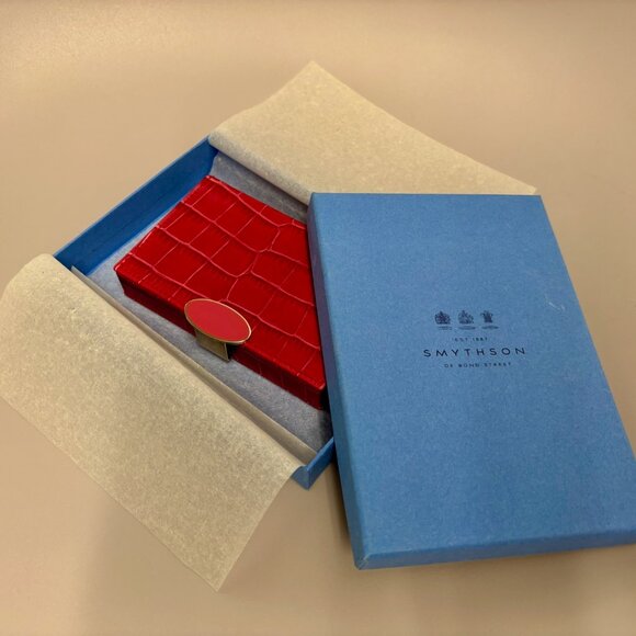 New in box pink leather Smythson card carrier - Picture 3 of 4